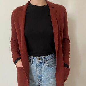 Rachel Zoe XS burnt sienne flattering cardigan